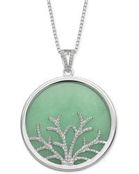 Macy's - Dyed Green Round Disc Tree 18" Pendant Necklace - Lyst