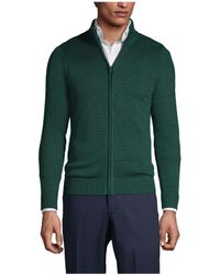 Lands' End - School Uniform Cotton Modal Zip Front Cardigan Sweater - Lyst