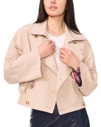 1.STATE - Cropped Smocked Waist Trench Coat - Lyst