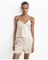 Mango - Silk Pajama Shorts - Lyst