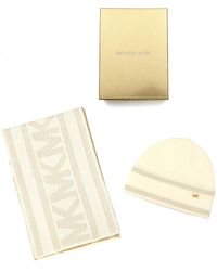Michael Kors - Michael Signature 2-piece Mk Sport Tape Cuff Beanie And Scarf Set - Lyst