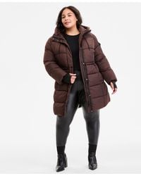 Steve Madden - Plus Size Hooded Anorak Puffer Coat - Lyst