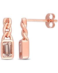 Macy's - 10k Rose Gold Plated Morganite Link Drop Earrings - Lyst