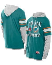 KTZ - Miami Dolphins Twofer Layered Long Sleeve Hoodie T-shirt - Lyst