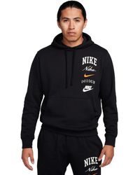 Nike - Club Fleece Stacked Logo-print Hoodie - Lyst