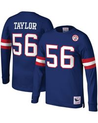 Mitchell & Ness - Lawrence Taylor New York Giants Big And Tall Cut & Sew Player Name And Number Long Sleeve T-shirt - Lyst