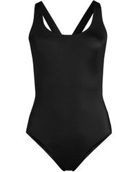 Lands' End - Chlorine Resistant X-back High Leg Soft Cup Tugless Sporty One Piece Swimsuit - Lyst