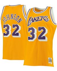 Mitchell & Ness - Magic Johnson Los Angeles Lakers 1984-85 Hardwood Classics Swingman Jersey - Lyst