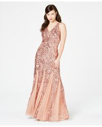R & M Richards - R&m Richards Petite Sleeveless Pleated Sequin Embellished Gown - Lyst