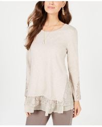 Style & Co. Layered-look Tunic, Created For Macy's - Natural