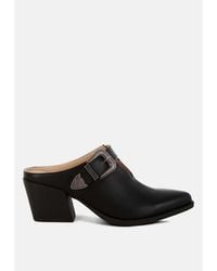 Rag & Co - Holler Carved Buckle Statement Mules - Lyst