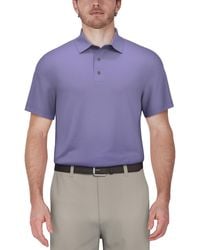 PGA TOUR - Short-sleeve Mini-check Performance Polo Shirt - Lyst