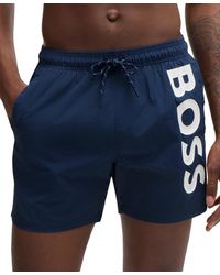 BOSS - Boss By Contrast-logo Swim Shorts - Lyst