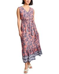 Jones New York - Printed Smocked-waist Tiered Maxi Dress - Lyst