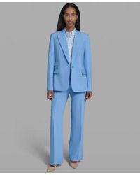 KARL LAGERFELD - 1 Button Blazer Collared Sleeveless Blouse Flare Front Zipper Pants - Lyst
