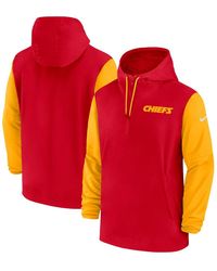 Nike - Red/gold Kansas City Chiefs 2024/25 Sideline Pre-game Player 1/2-zip Hoodie Jacket - Lyst