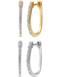 Macy's - 2-pc. Set Diamond Hoop Earrings (1/6 Ct. T.w. - Lyst