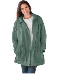 Woman Within - Plus Size Fleece-lined Taslon Anorak - Lyst