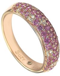 SUZY LEVIAN NEW YORK - Sapphire & Lab-grown White Sapphire Pave Half Band Ring - Lyst