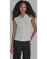 BCBGMAXAZRIA - Sleeveless Button Down Blouse - Lyst