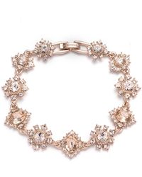 Marchesa Rose Gold-tone Crystal Cluster Flower Flex Bracelet - Metallic