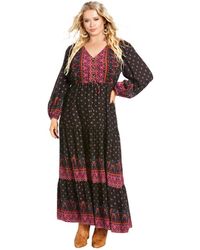 Avenue - Plus Size Ellery Long Sleeve Maxi Dress - Lyst