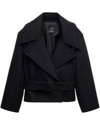 Mango - Oversized Wool-blend Belted Coat - Lyst