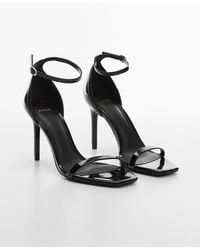 Mango - Patent Leather-effect Strap Sandals - Lyst