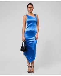 Rachel Roy - Asymmetrical Neck Midi Dress - Lyst