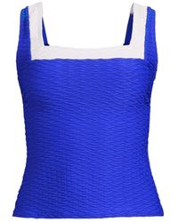 Lands' End - Texture Square Neck Tankini Swimsuit Top - Lyst