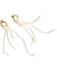 Classicharms - Nina Hoop Bead Pearl Tassel Earrings - Lyst