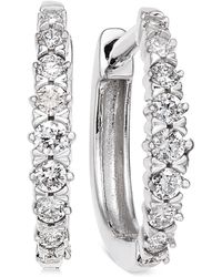 Macy's - Diamond Hoop Earrings (1/4 Ct. T.w. - Lyst