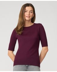 Cable & Gauge - Elbow Sleeve Crewneck Sweater - Lyst