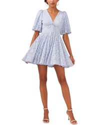 Cece - Floral Lace Balloon-sleeve Fit & Flare Dress - Lyst