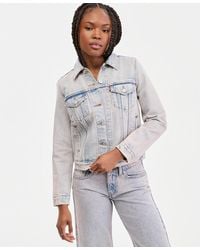 Levi's Balloon Sleeve Denim Trucker Jacket in Blue | Lyst