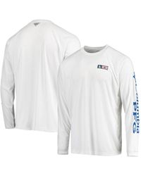 Columbia Men's Columbia White Los Angeles Dodgers Americana Terminal Tackle  Omni-Shade Raglan Long Sleeve T-Shirt