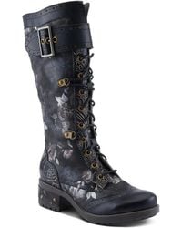 L'ARTISTE - Kisha-boss Tall Leather Combo Boots - Lyst