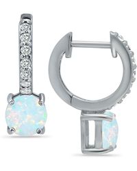 Giani Bernini Colored Cubic Zirconia Huggie Hoop Earrings In Sterling Silver Or 18k Gold Over Silver (also Available In Lab Created Opal) - Metallic