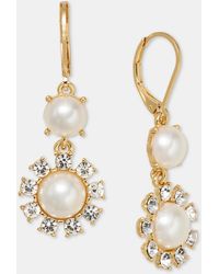 Charter Club - Crystal & Imitation Pearl Double Drop Earrings - Lyst
