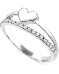 Macy's - Topaz & Polished Heart Split Shank Ring (1/4 Ct. T.w. - Lyst