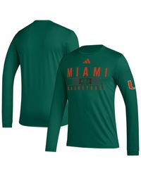 adidas - Miami Hurricanes Practice Basketball Pregame Aeroready Long Sleeve T-shirt - Lyst