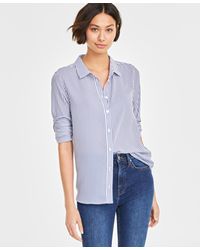 On 34th - Button-front Crepe Shirt - Lyst
