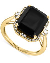 Effy - Effy® Onyx & Diamond (1/5 Ct. T.w.) Halo Ring In 14k Gold - Lyst