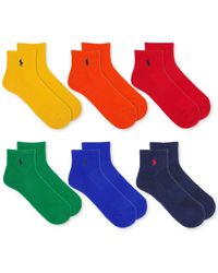 Polo Ralph Lauren - 6-pk. Performance Colorful Quarter Socks - Lyst