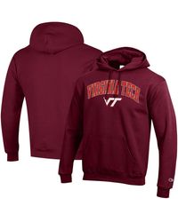 Champion - Virginia Tech Hokies Arched Logo Fleece Pullover Hoodie - Lyst