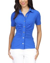 Michael Kors - Michael Petite Snap-front Ruched Top - Lyst