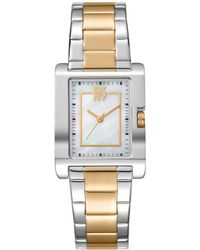 DKNY - Westside Midi White Mop Dial Gold Two-tone Stainless Steel Bracelet Watch 25.5x33mm - Lyst