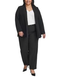 Calvin Klein - Plus Size Open Front Shawl Collar Jacket Elastic Back High Rise Ankle Pants - Lyst