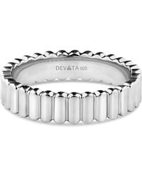 DEVATA - Ribbed Band Ring - Lyst