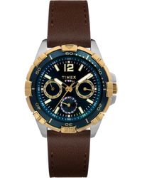 Timex - Quartz Analog Premium Dress Leather Watch 44mm - Lyst